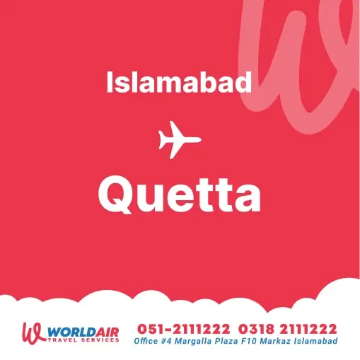 Islamabad to Quetta Flights Ticket